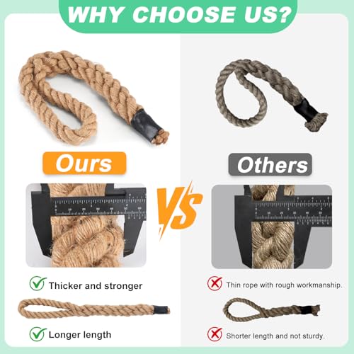 Heavy Duty Jute Rope Pull-Up Handles - Handcrafted Grip Training Equipment