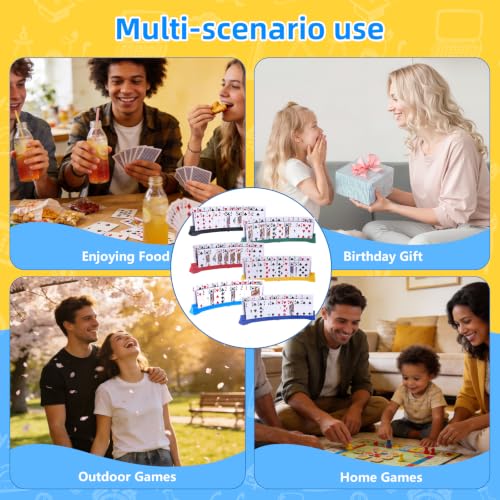 Pack of 6 Foldable Card Holders for Kids & Game Players, Collapsible Playing Card Cases