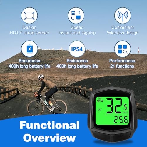 Wireless Bicycle Speedometer with Auto Wake-Up & Backlight
