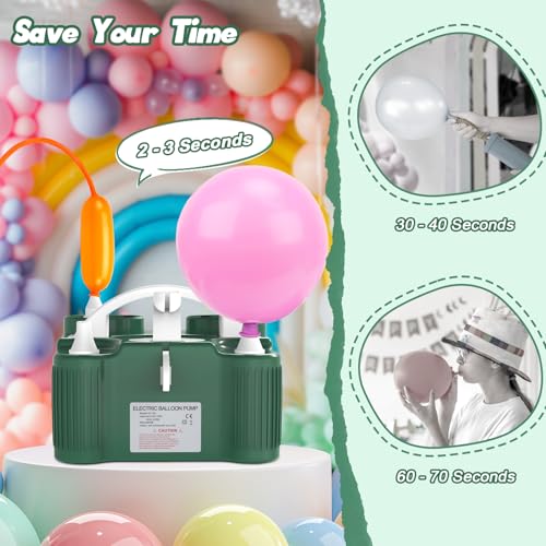 Green Electric Balloon Pump Inflator for Balloons & Inflatables - Fast & Multi-Use