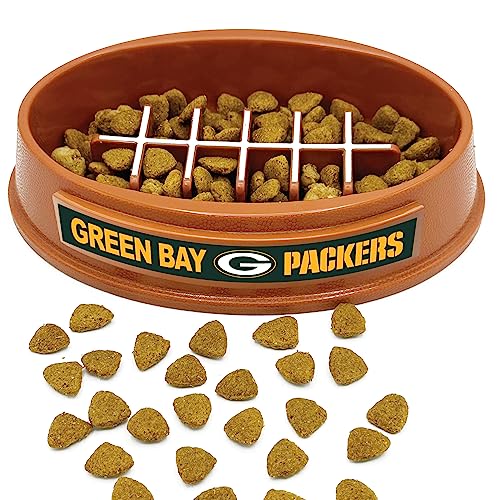 NFL Green Bay Packers Slow Feeder Dog & Cat Bowl - Football Design