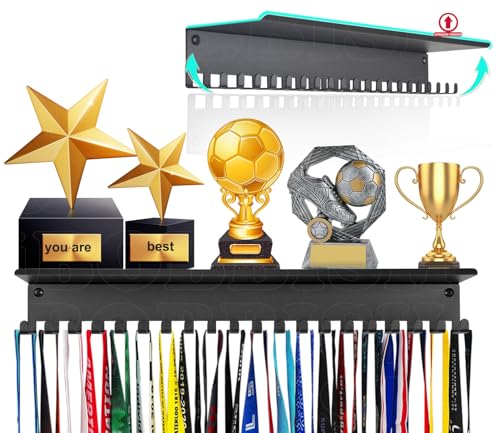 Heavy Duty Medal Hanger Display with Shelf & 20 Hooks