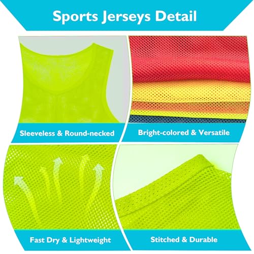 Mesh Training Bibs Set of 6 - Scrimmage Vests for Soccer & Sports