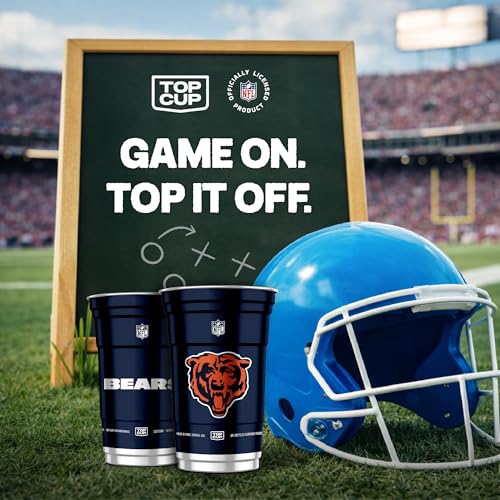 NFL Chicago Bears Aluminum Party Cups, 20oz, 20 Count - Reusable & Durable