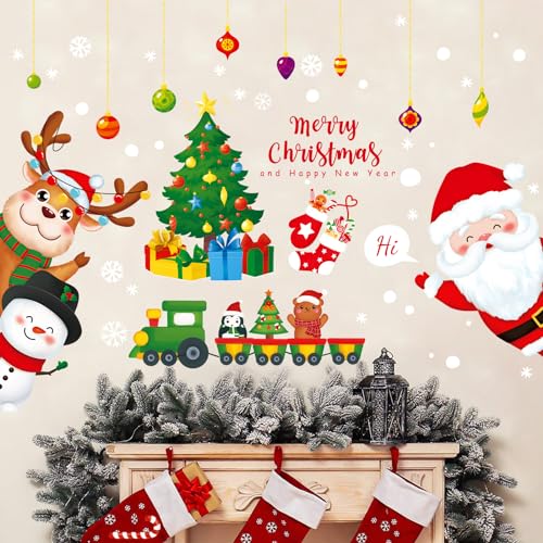 GGBOY Christmas Wall Decals, Santa Claus Christmas Wall Stickers Removable