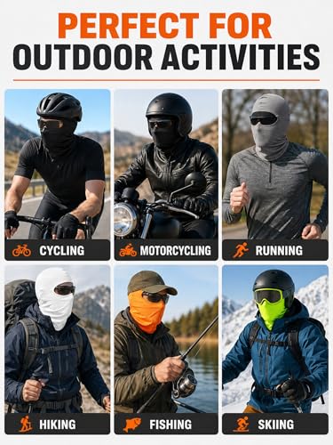 Full Face Cover Ski Balaclava - 6 Pcs Multicolor Set
