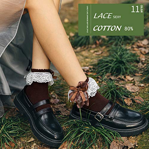 Lace Ruffle Ankle Socks - Comfortable Princess Socks - White