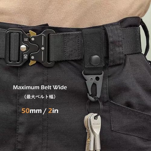 Heavy Duty Keychain Clips - 2 pcs Black Molle Sling Hooks