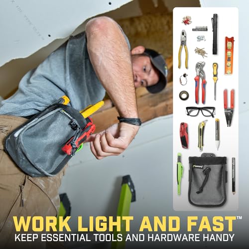 Joey Pouch | Clip-On Tool Belt Bag for Tools, Screws, and Nails - Great for an Electrician, HVAC Tech, Plumber, Carpenter, Contractor, Handy Man, and Any Tradesperson Who Wears a Small Utility Pouch