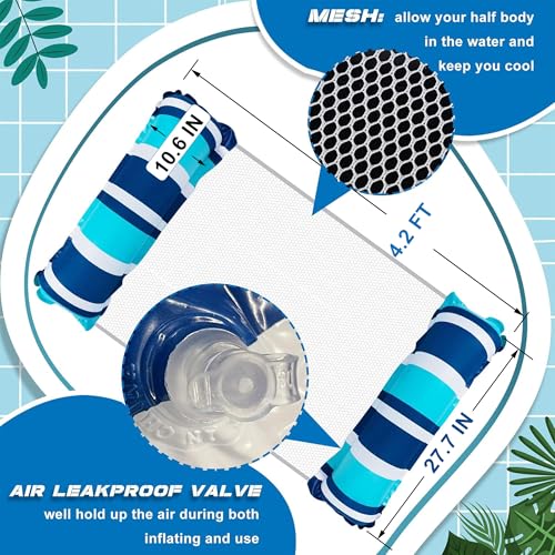 Inflatable Pool Float Hammock 4-Pack - Water Lounge & Sunbathing Float