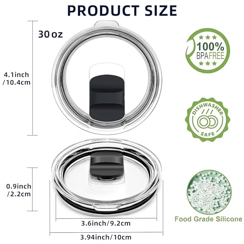 30 oz Tumbler Replacement Lid - Black Silicone O-Ring - 2 Pack
