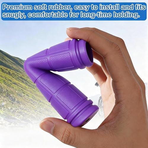 Bicycle Handlebar Grips - 2 Pairs Soft Rubber - Purple
