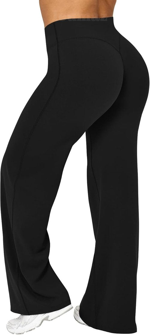 Ieumaz High Waist Yoga Pants - Women's Straight Leggings for Gym & Casual Wear | Stretchy Comfort