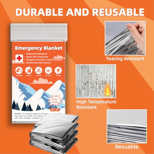 Emergency Mylar Blankets - 6 Pack Survival Space Blankets