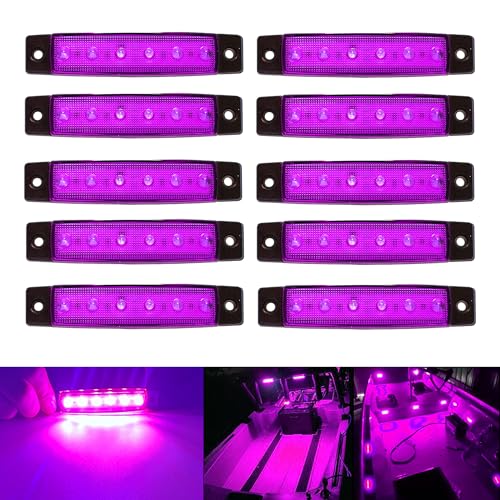 Purple Boat Interior Lights 12V Waterproof Marine LED Deck Courtesy Transom Bow Set - 10pcs