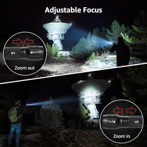LED Flashlight with Adjustable Focus - Waterproof, Compact, Bright