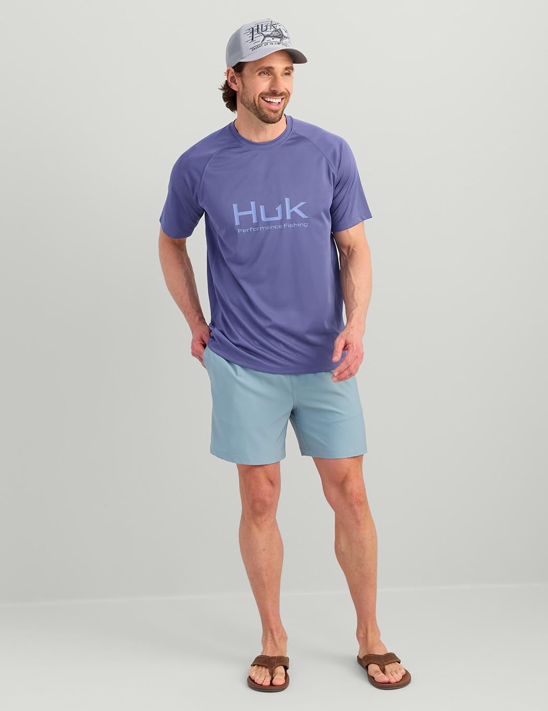 HUK Mens Pursuit Short Sleeve, Performance Shirt + Sun Protection, Skipper Blue, X-Large