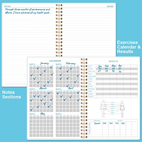Fitness Journal for Weight Loss & Muscle Gain - Teal Watercolor