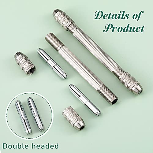 Double Ended Pin Vise DIY Hand Drill Pin Vise Resin Drill Wire Twisting Tools with Copper Collet Copper Jewelry Making Tools for DIY Hairpin Keychain Bracelets Necklace