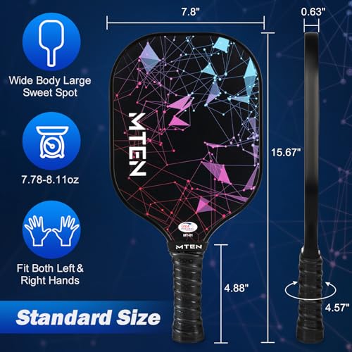 USAPA Approved Pickleball Paddles Set of 2 - Lightweight & Durable