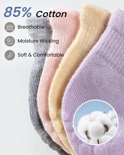 Grip Pilates Socks for Women - 6 Pairs Non-Slip Yoga Socks