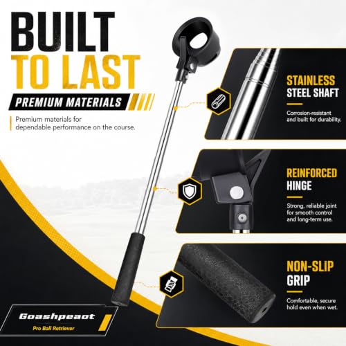 Pro Auto-Lock Golf Ball Retriever Telescopic Stainless Steel Water Golf Accessory