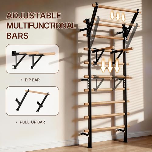 Swedish Ladder with Bars - Wooden Stall Bar & Suspension Trainer