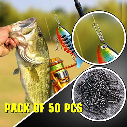 High Strength Fishing Snap Clip - Stainless Steel 44lb, 50 pcs