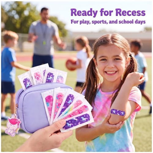 Funtery 8 Styles Kids Fabric Bandages Self Adhesive, 120 Pcs Wrap for