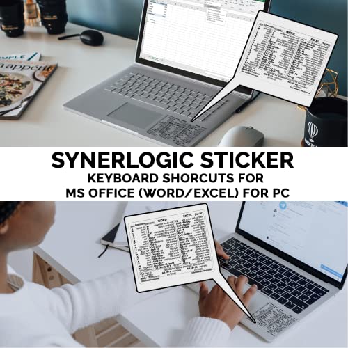 Keyboard Shortcut Sticker for Word & Excel - Clear - 2 Pack