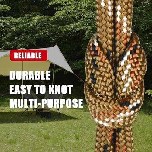 650lb Paracord Rope - 9 Strand Parachute Cord, 100 Feet - Brown Camo