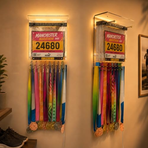LED Acrylic Medal Display & Race Bib Holder - 25 Medals, Variation B