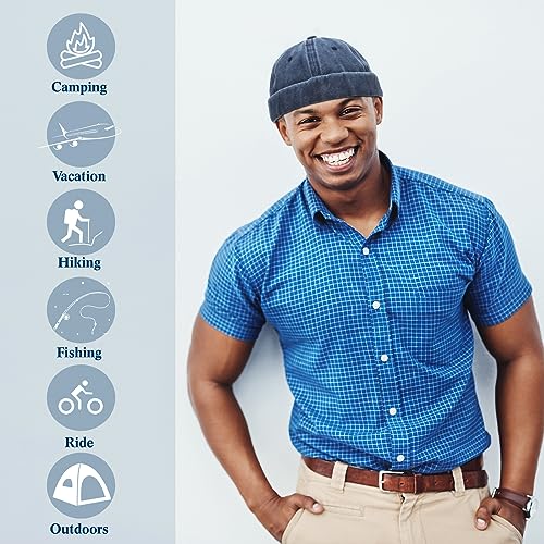 Janmercy 12-Pack Brimless Cotton Hats for Men & Women Adjustable Skull Caps