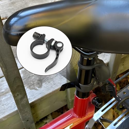 Aluminum Alloy Bicycle Seat Post Clamp - 28.6mm Quick Release, Black
