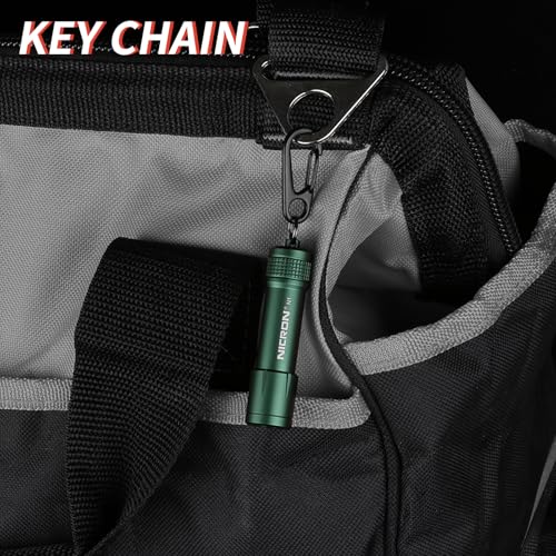 NICRON Mini LED Keychain Flashlight - Waterproof, Portable Camping Light (Green)