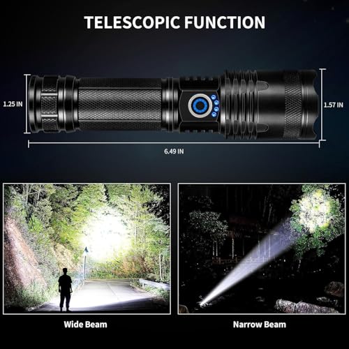LBE Rechargeable 90,000 Lumens LED Flashlight 5 Modes Waterproof Camping Light