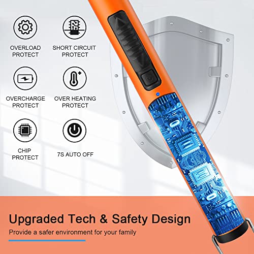 USB Rechargeable Arc Lighter - 360° Flexible Neck, Windproof - Orange