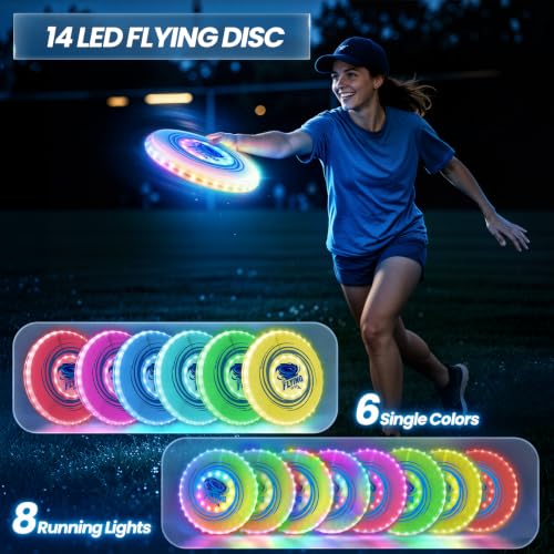 Wee Wonders Light Up Flying Discs Set 2 Pack - 7.8in & 10in Outdoor Toys