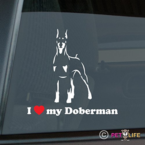 Doberman Love Sticker - Vinyl Auto Window Decal