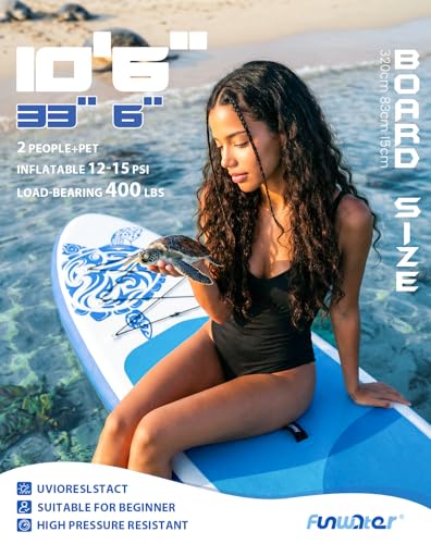 Inflatable Stand Up Paddle Board - 10'6" Blue Turtle Totem