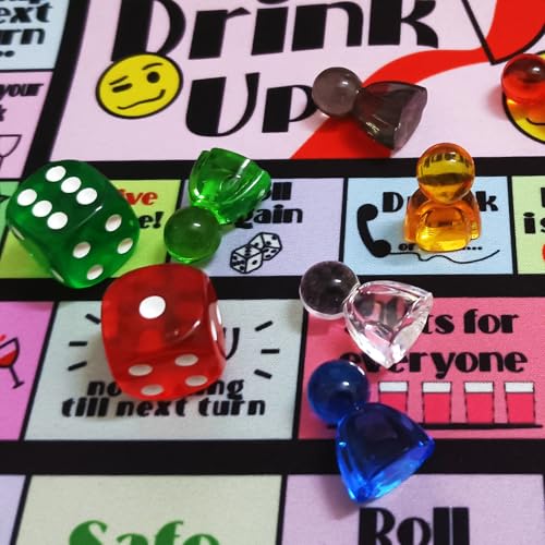 Drinking Board Game for Adults - Funny Party Game with Rubber Mat, Multicolor - 2-8 Players