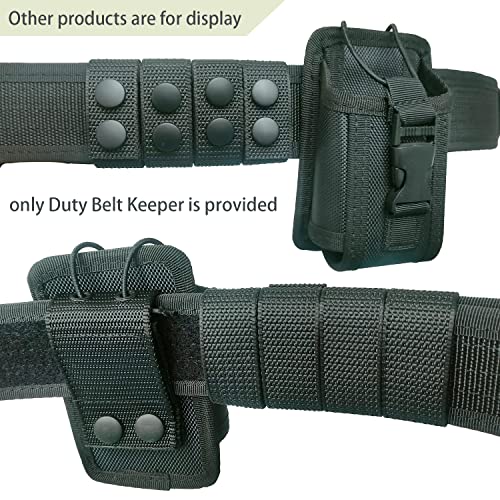 Heavy Duty Nylon Double-Snap Belt Keepers for 2"-2.25" Belts - Black, 4 Pcs