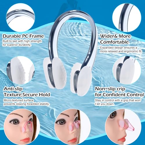 10 PCS Waterproof Swim Nose Clips - Bright Colors for Kids & Adults