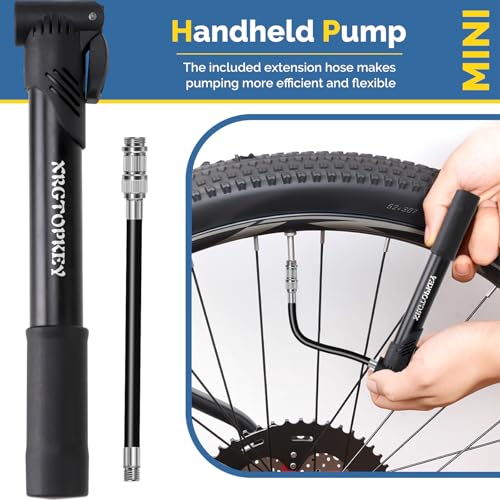 Mini Bike Pump 100 PSI with Flexible Hose for Presta & Schrader Valves