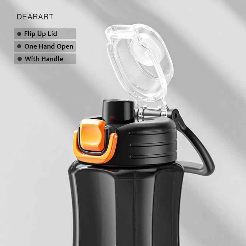 24oz Leak Proof Sports Water Bottle with Dual Spout - Black