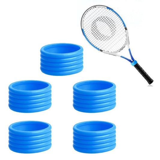 Tennis Racquet Grips Ring Tennis Racket Silicone Racquet Grip Ring Band Good Elasticity Non Slip for Tennis Badminton Squash Baseball Racquet Handle 5 PCS,Blue