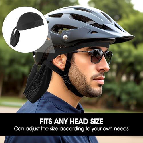 Cooling Doo Rags for Men - 2Pcs Soft Head Wraps - Black & Grey