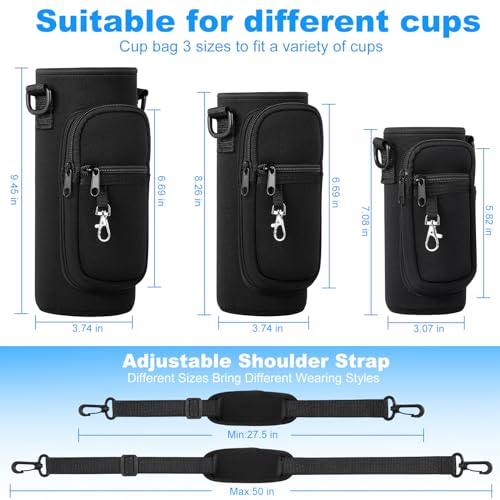 Water Bottle Holder with Strap and Phone Pocket for 32oz 40oz Bottles
