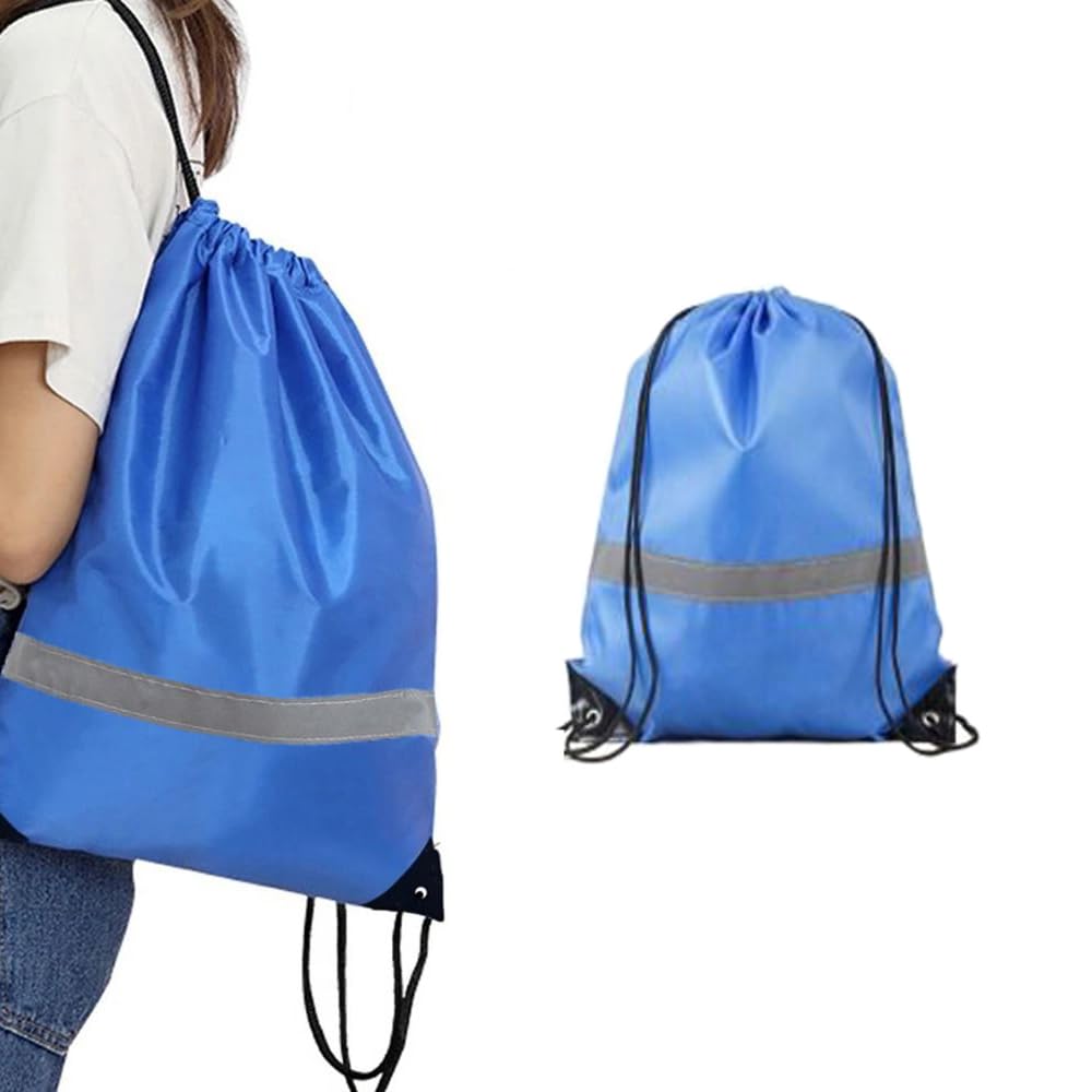 Leadigol 5 Pack Drawstring Backpack,Sport Drawstring Backpack Bags with Reflective Strip,String Backpack Cinch Bags for Women Men,for Yoga Sport Gym Traveling