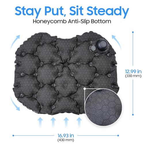 Inflatable Seat Cushion - Portable Ergonomic Travel Pad with Quick Inflation for Outdoor & Indoor Use